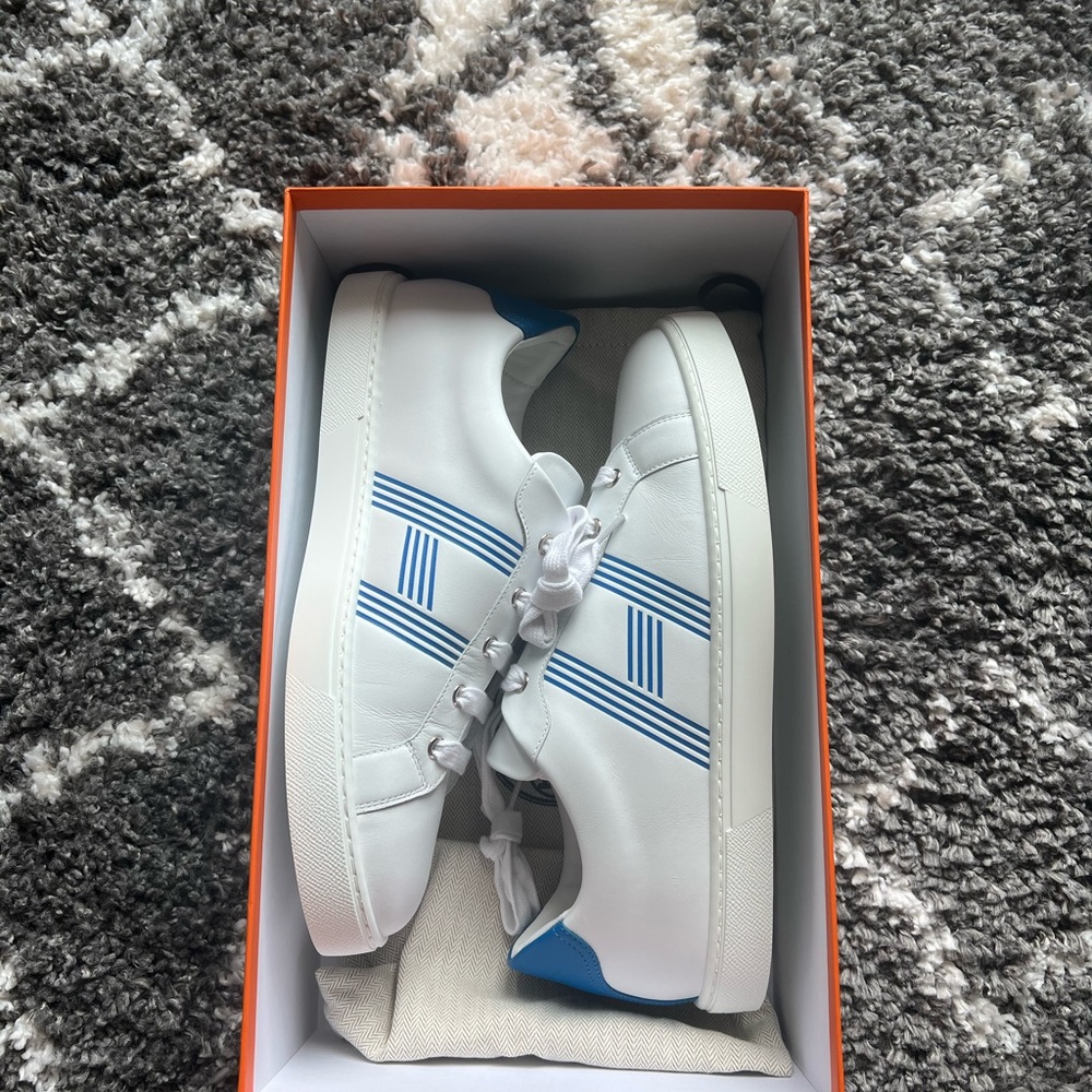 HERMES CALFSKIN AVANTAGE SNEAKER MEN size:43.